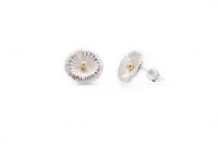 Fossil- örhängen i silver med 18k guldknopp i mitten. Pris 495 kr.