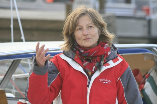 Linda Lindenau. Tuff seglare och bra berättare.