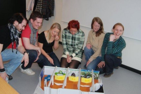 Students present an idea for an interactive room at the Science Center Kreativum