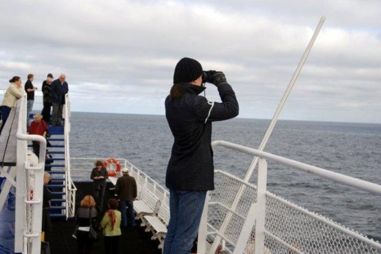 Julita Wojcik, preparing The Loop on the ferry. Photo Torun Ekstrand