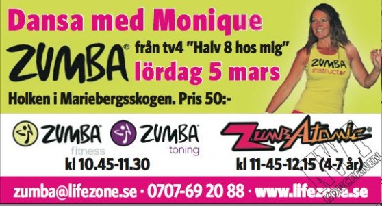 (100 kr i rabatt på Zumba Fitness kort på lördag!!!)