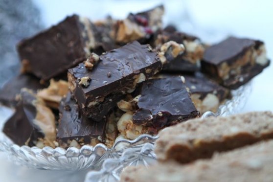 LCHF snickers med blåbär