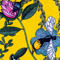 detalj "bugs yellow" (sammet)