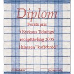 Diplom för bästa bakverk