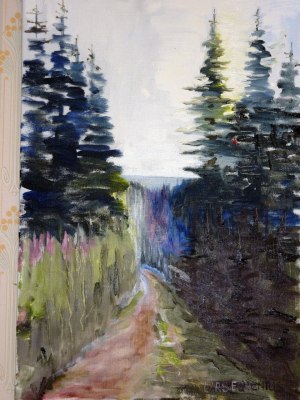 Lars målade fina skogsmotiv i olja