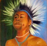 Afrikansk krigare olja 30x30