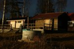 Bastu och badtunna vid sjö