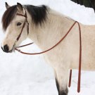 Flätade tyglar med mörkt träns