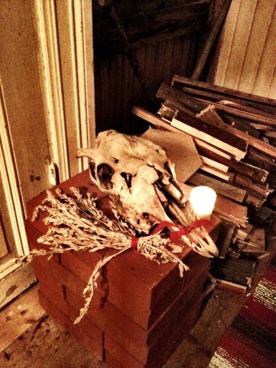 Merry Christmas- Fredrik Fernlund used one of my skulls to decorate my house!  With a christmas touch to it! :)
