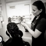 Shara creating hair for a wedding