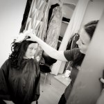 Shara creating hair for a wedding
