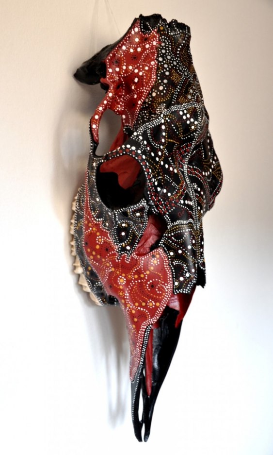 Moose skull painted by Shara