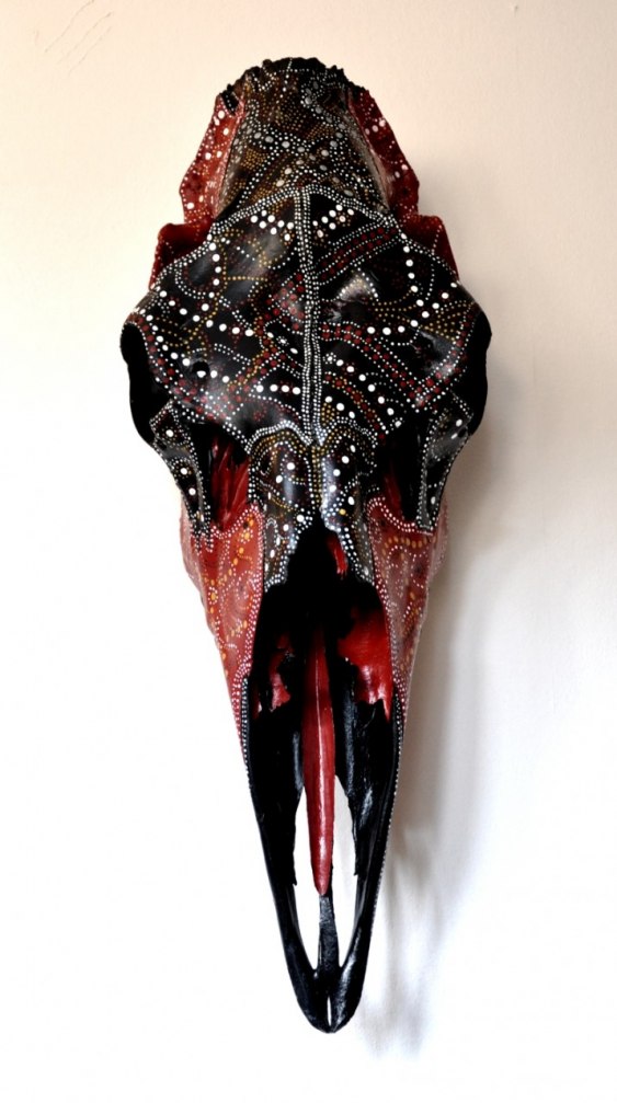 Moose skull painted by Shara