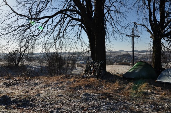 Taltplats, under natten hade vi -6/8 grader kallt