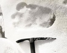 Yeti footprint. Photo E. Shapton 1951.