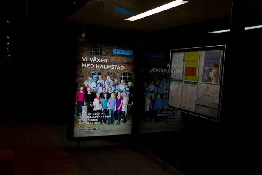 Reklam på busshållplatser i Halmstad - Foto: Klas Sjöberg