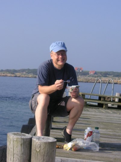 Fika paus på bryggan