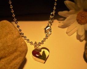 Silverhalsband   rosenknopp (litet hjärta)