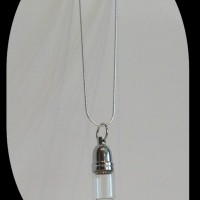 Silverhalsband med glascup