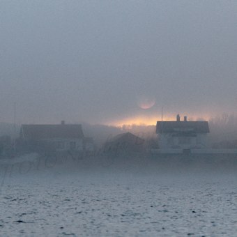 Långö, novemberdimma