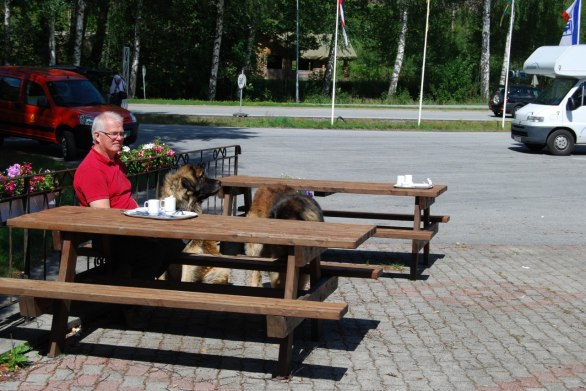 På väg till Röldal, Bill fikar gärna, alla fikaställen måste ju testas....