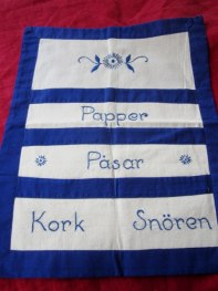 En Förvaringsbonad i Blått och Vitt, Oanvänd!