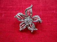 En Fina Brosch i Silver och Gnistrande Stenar!