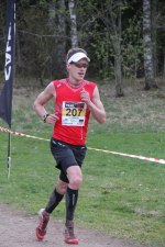 Strax innan mål. Gps:en visade 10,0 km och tiden stannade på 40,01 min. 