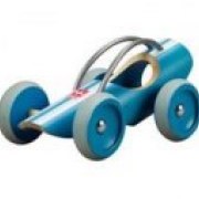 Eko-racer av bambu röd bil och blå bil