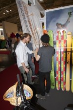 Robert explaining the freeride collection for German freerider