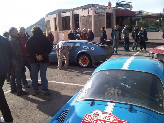 The driver of this blue Reault Alpine from the 70's drove(!) down from Sweden(!) to take part of the Rally Monte Carlo only to drive up again after! He was calculating doing about 4000km!  