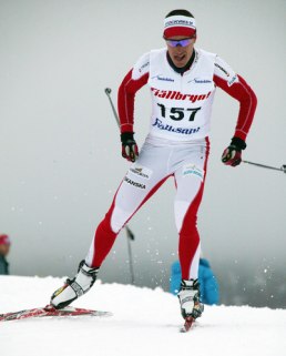 Instruktören Andreas Svanebo under skidtävling 