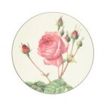        Roses (Melamin) 279 mm diameter. Handgjorda- värmetåliga till 150 grader. Filtad baksida. Fin grön presentförpackning om 4 st, 4 motiv.