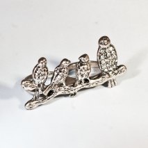 Double Ring Birds Silver
