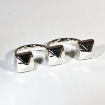 Double Ring Studs Silver