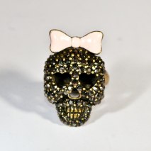 Skull with bow Ring