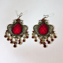 Earrings Red Stone