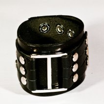 Läderarmband med Spänne Svart