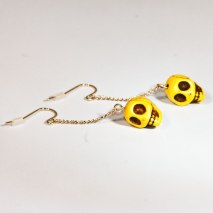 Crazy Skull Earrings Yellow