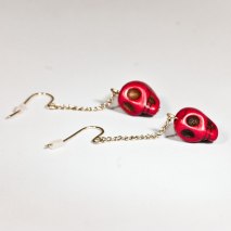 Crazy Skull Earrings Red