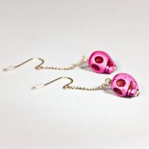 Crazy Skull Earrings Pink