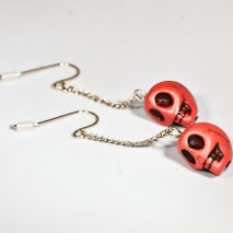 Crazy Skull Earrings Orange