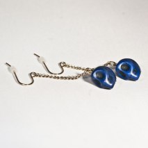 Crazy Skull Earrings Darkblue