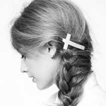 Hair Clip Cross Silver