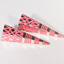 Crazy Spike Earrings Silver/Pink
