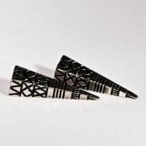 Crazy Spike Earrings Silver/Black