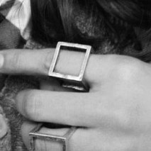 Square Ring Silver