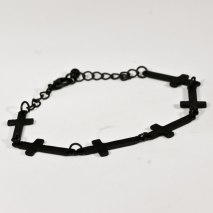 Cross Bracelet Link Black