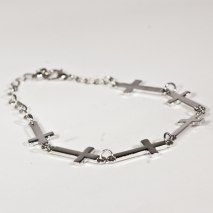 Cross Bracelet Link Silver