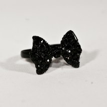 Cute Bow Ring Black